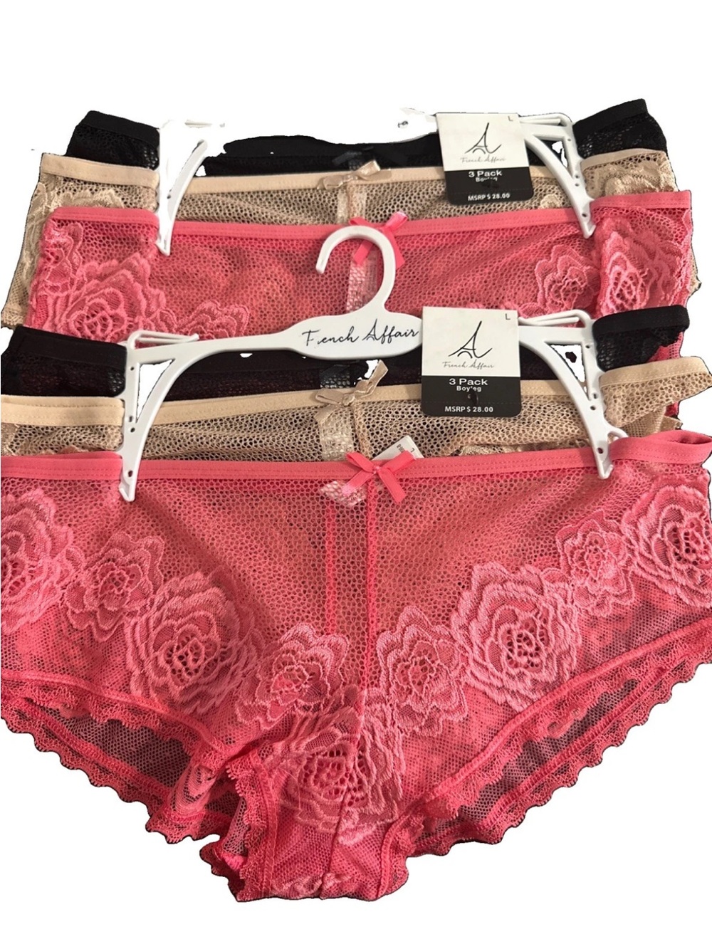 womens panties Boyleg 6 Pcs  French Affairs Size Large